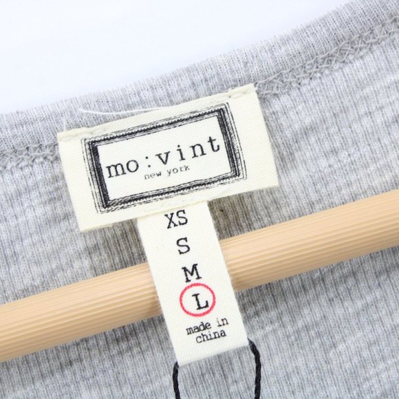 Mo:vint By Anthropologie Blouse Top Womens Gray Silverelake Short Sleeve L NWT - Picture 6 of 10